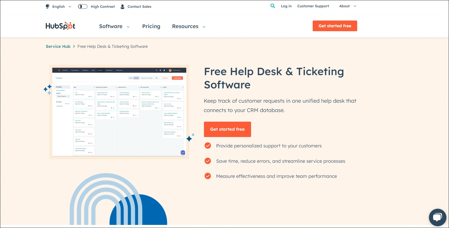 HubSpot live chat software