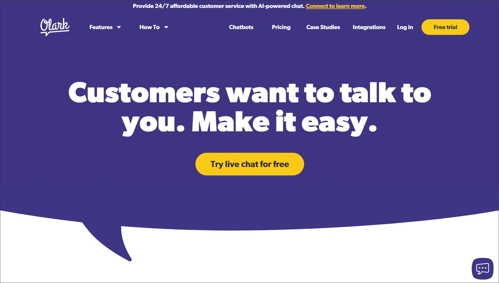 Olark's live chat software