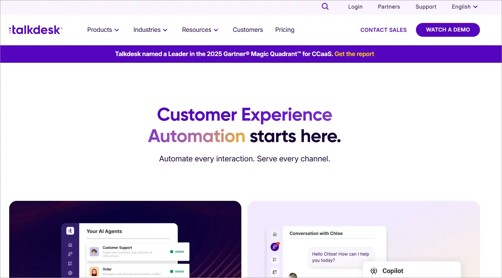Customer Experience Automation starts with TalkDesk.