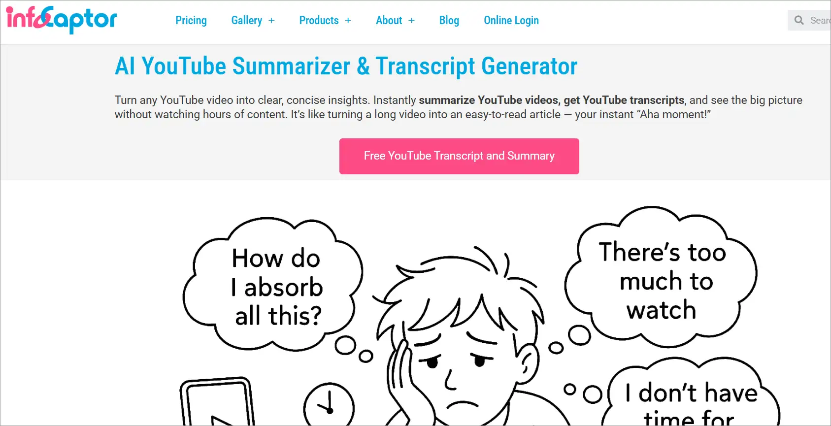 AI YouTube Summarizer & Transcript Generator