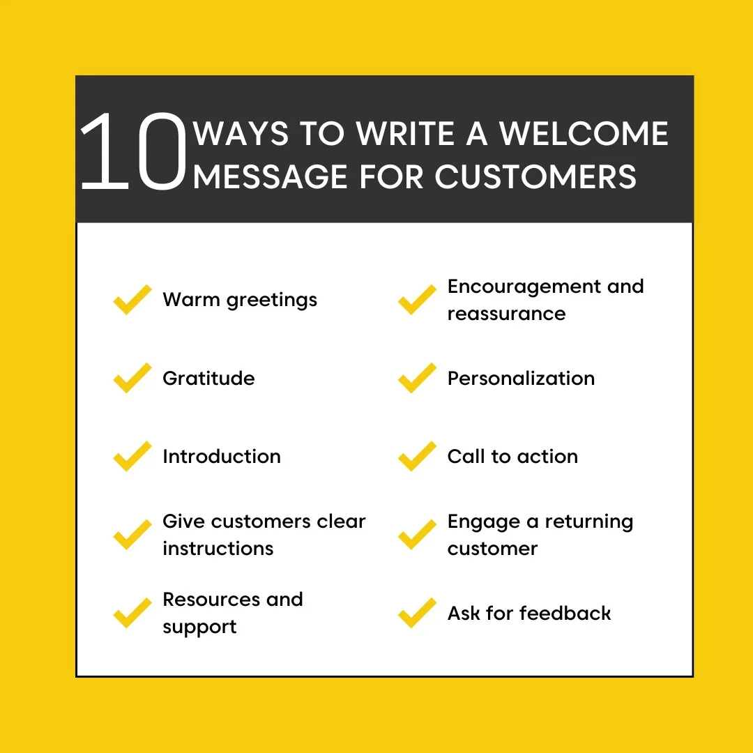 Image showing 10 ways to write a welcome message