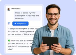 Illustration showing BoldDesk's AI solving common customer queries