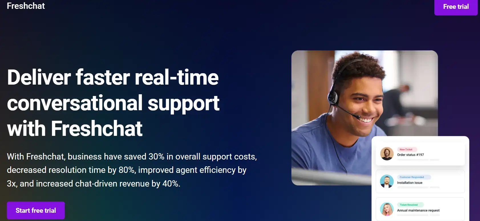 Deliver faster real-time conversational support with Freshchat