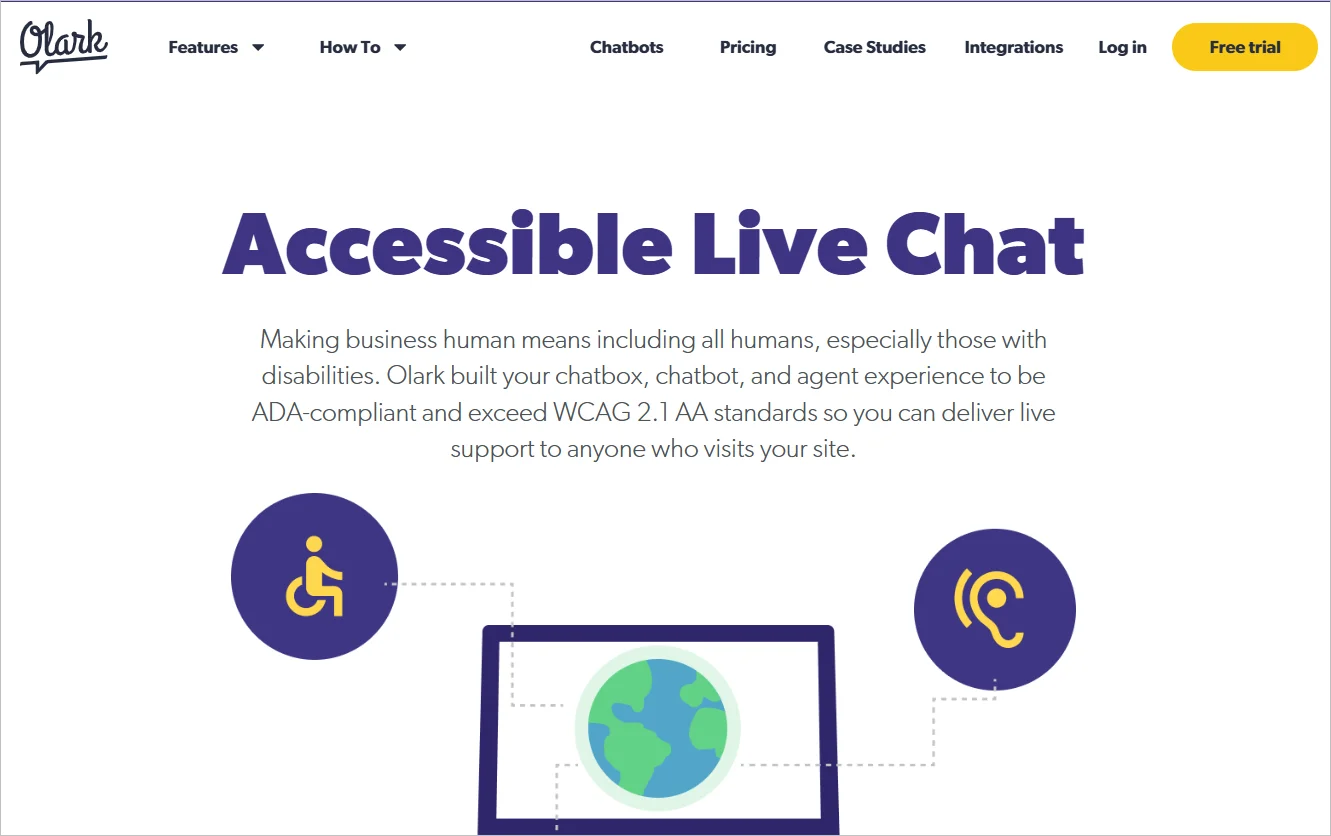 Olark ecommerce live chat tool enabling instant customer conversations on online stores.