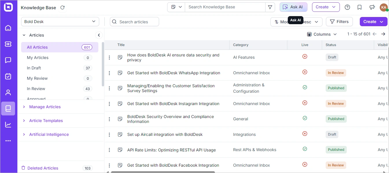 BoldDesk Knowledge Base