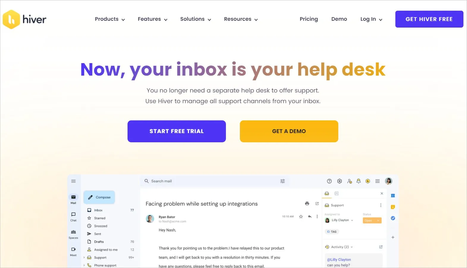 Hiver Help Desk Software