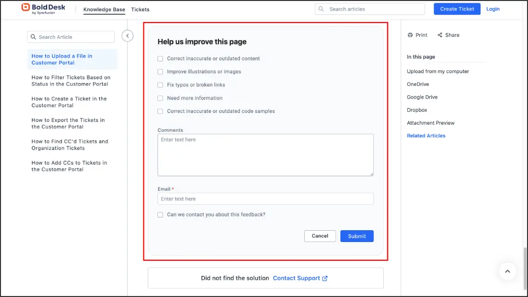 Customer feedback surveys