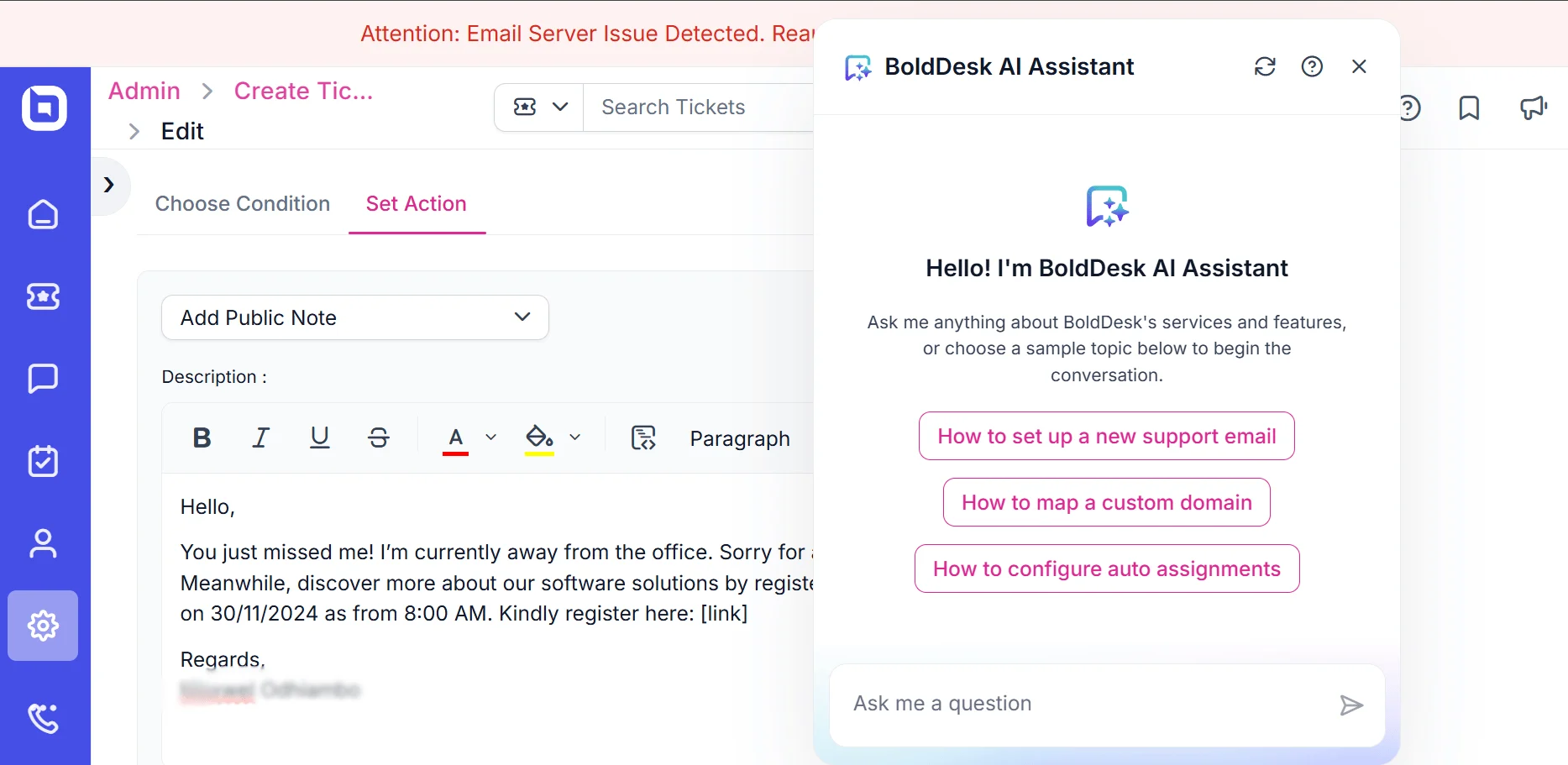 Automatic reply template by AI copilot