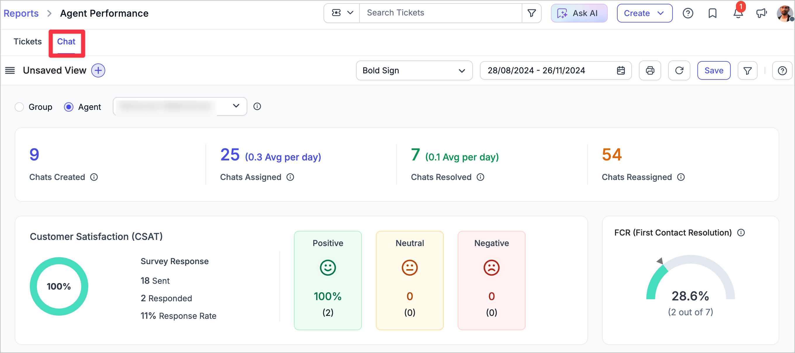 Live chat release: Reports