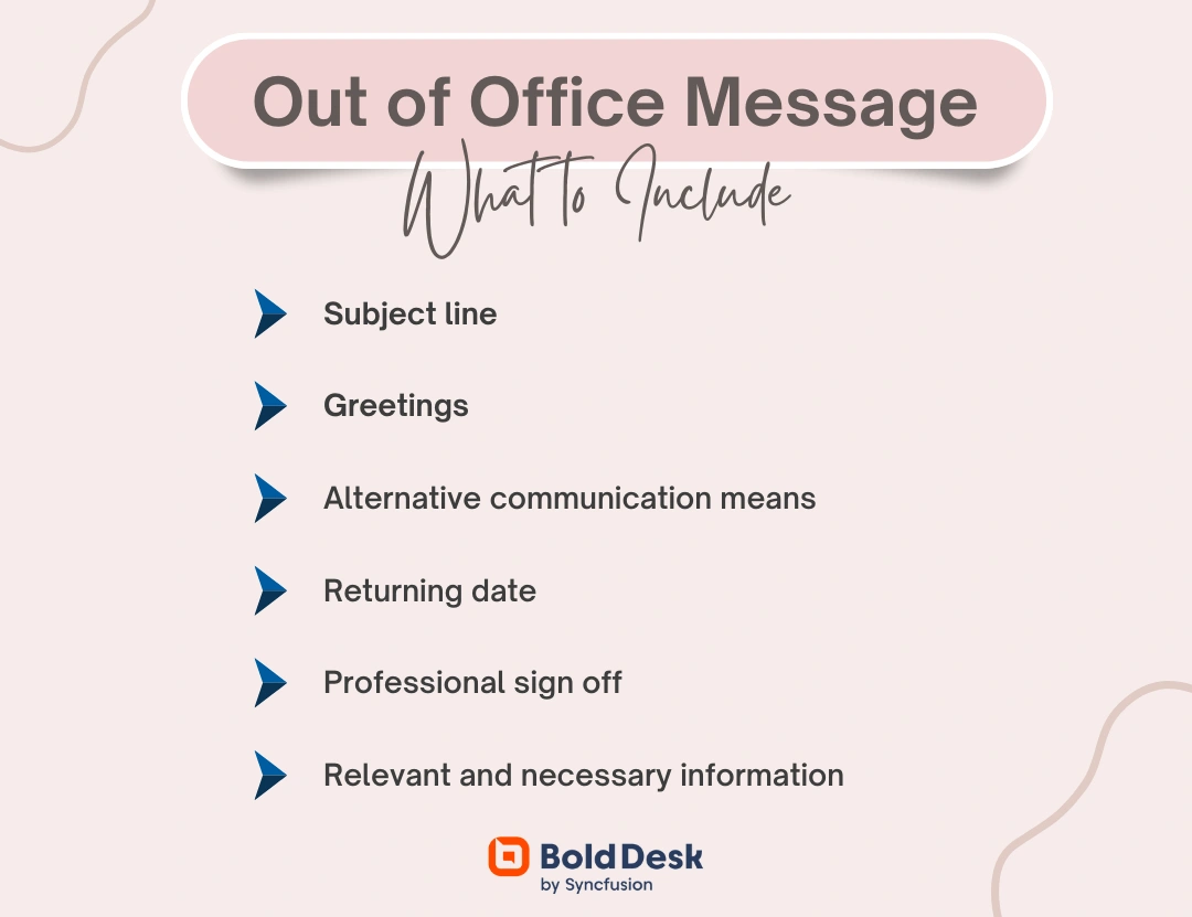 What to include in an out of the office message