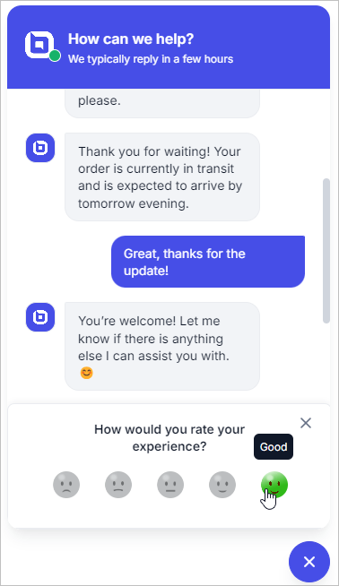 Live chat release: CSAT survey