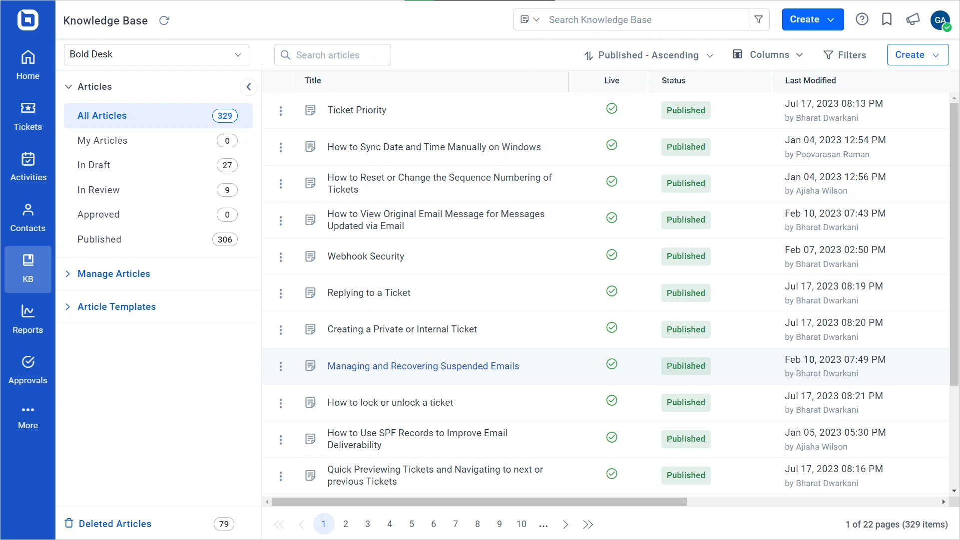 Knowledge base as a customer service channel