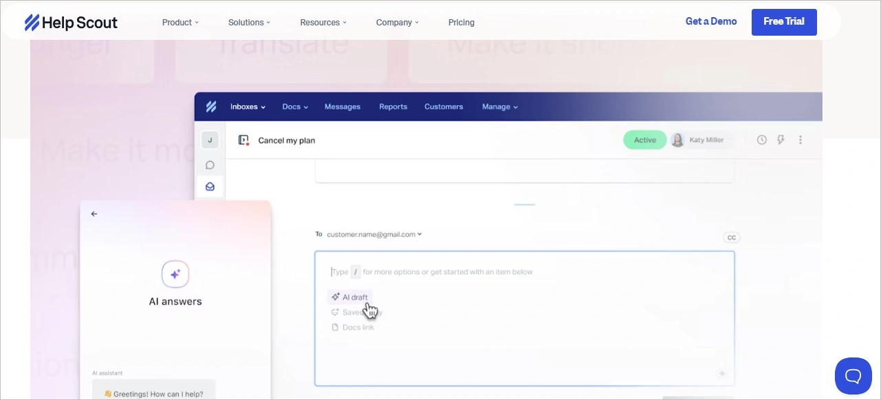 Help Scout AI Customer Service Software