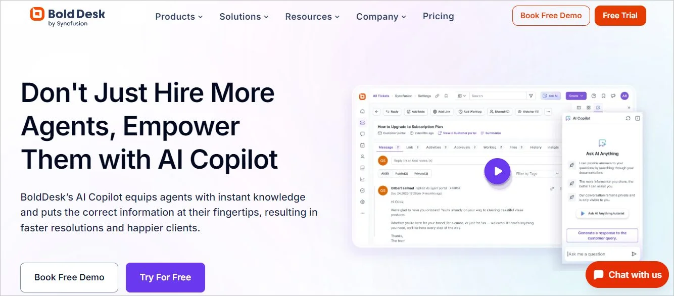 BoldDesk AI-powered customer service software