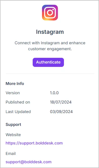 Instagram integration