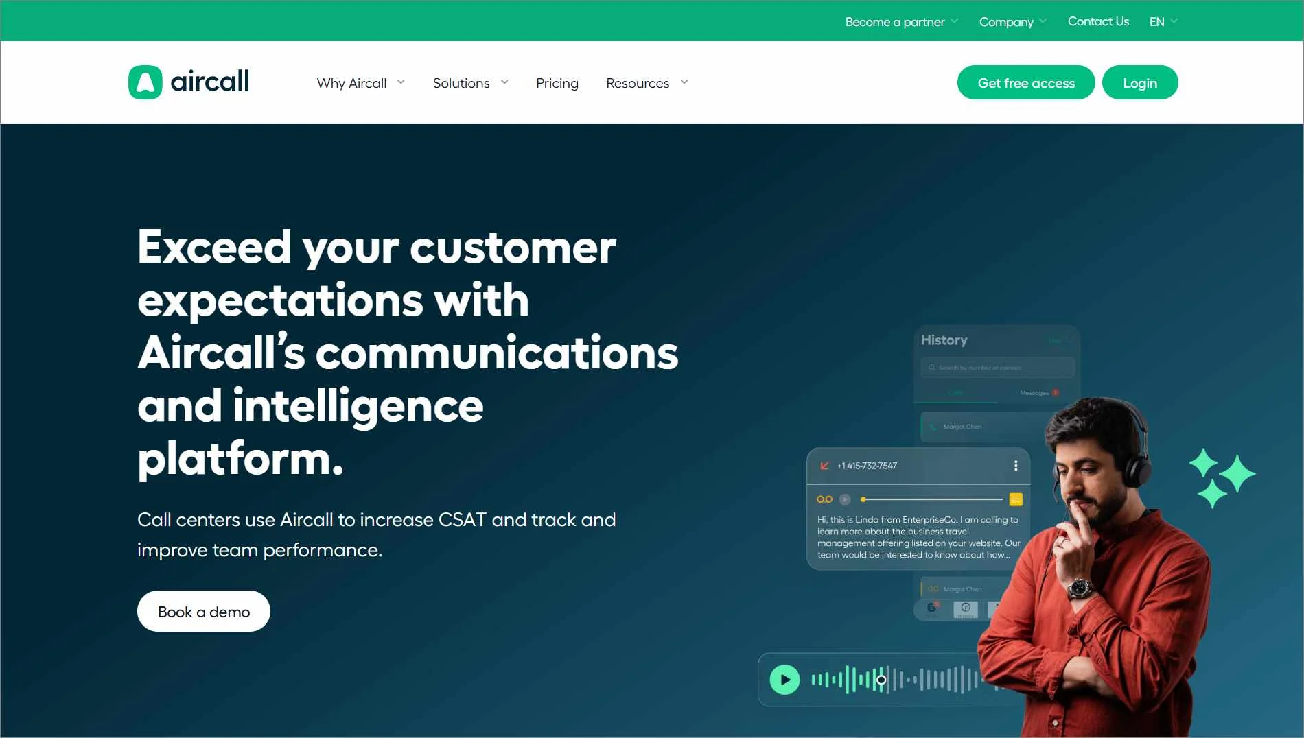 Aircall Home Page