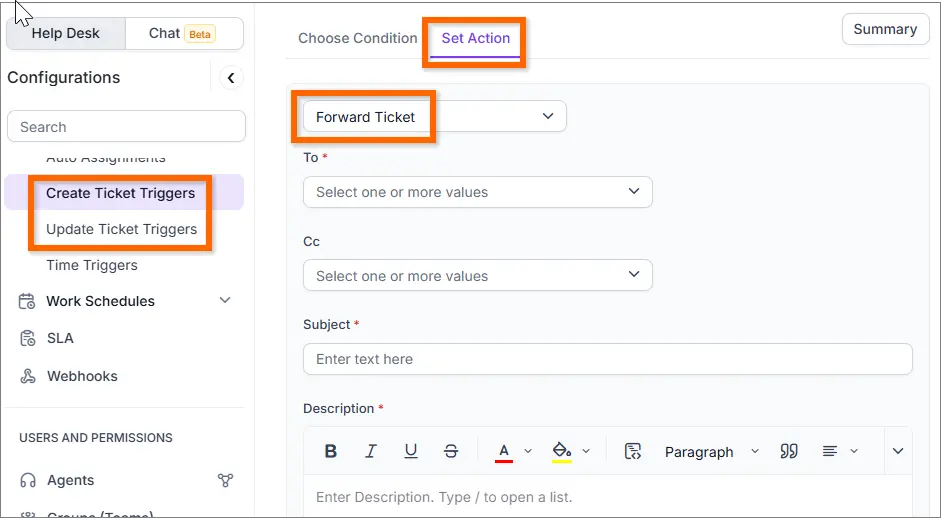 Forward Ticket via Automation 