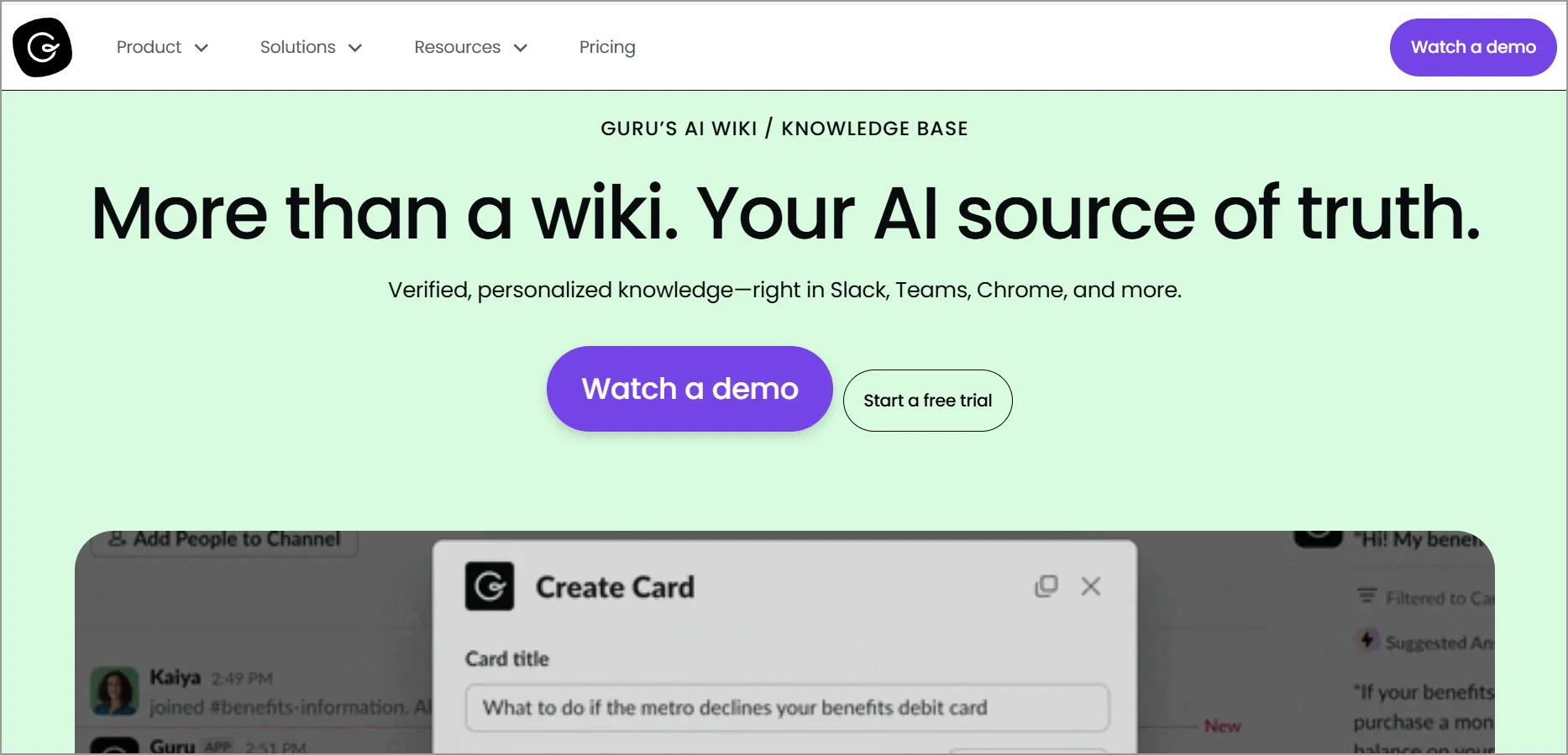Guru SaaS Knowledge Base