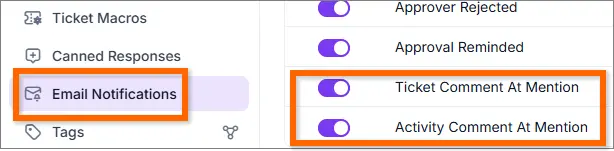New Email Notification for Agents Mentioned in Ticket Events 