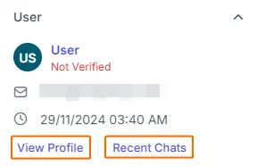 View Profile and Recent Chat options