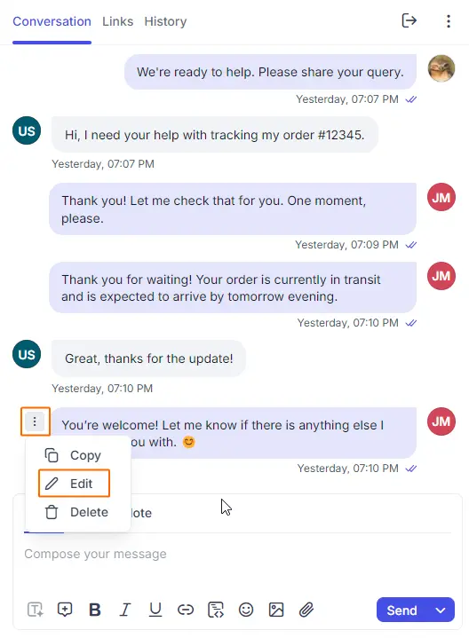 Edit message in chat conversations: Revise with Ease
