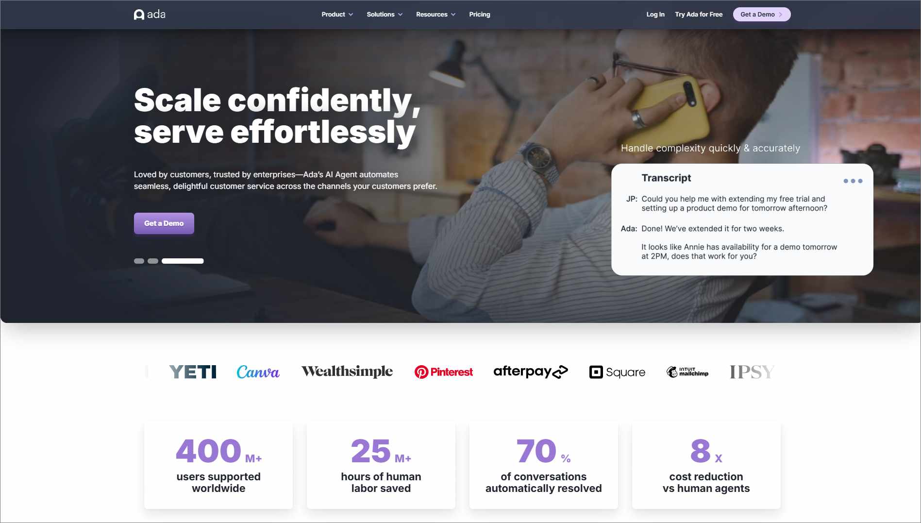 Ada customer service technology