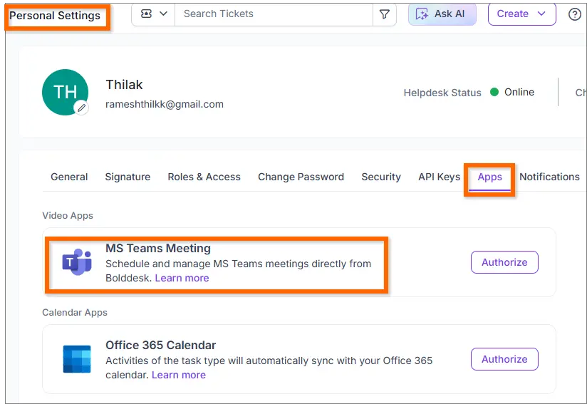 MS Teams Meeting Integration 