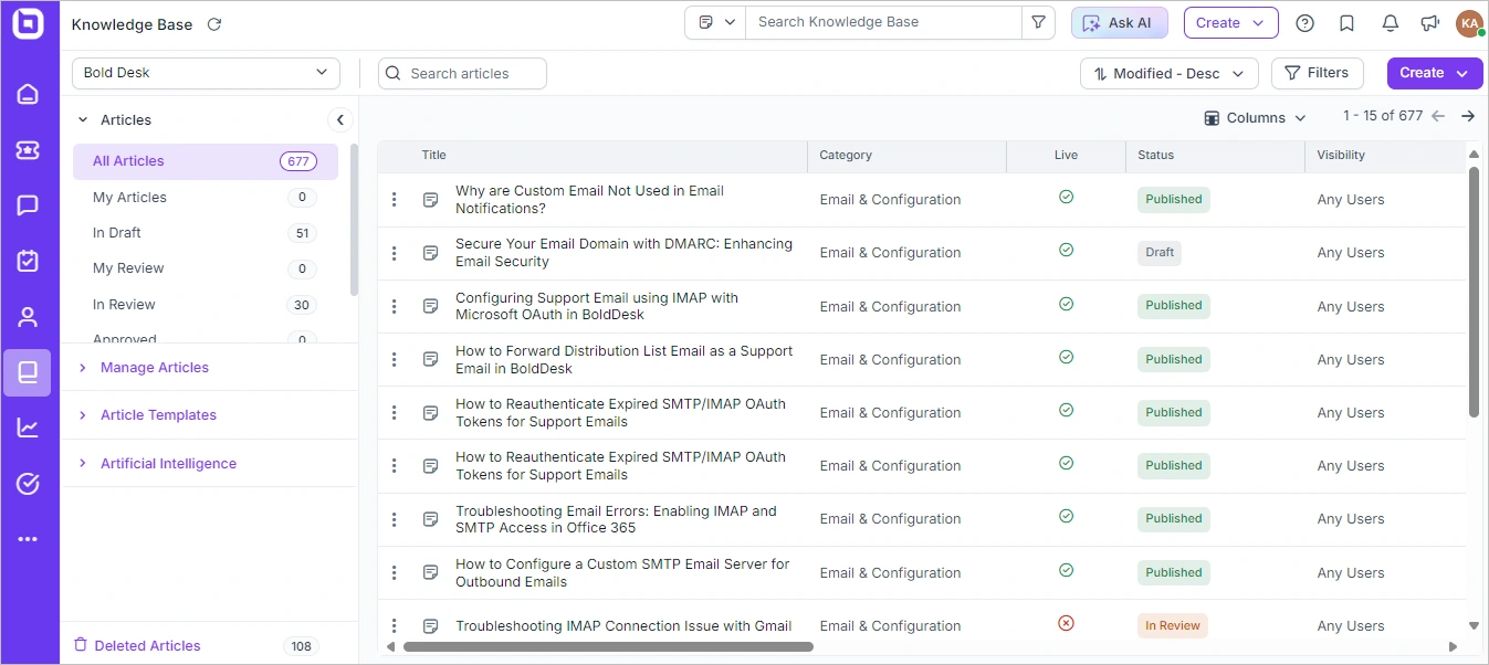 BoldDesk Knowledge Base