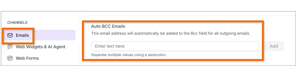 Global BCC Email Support  