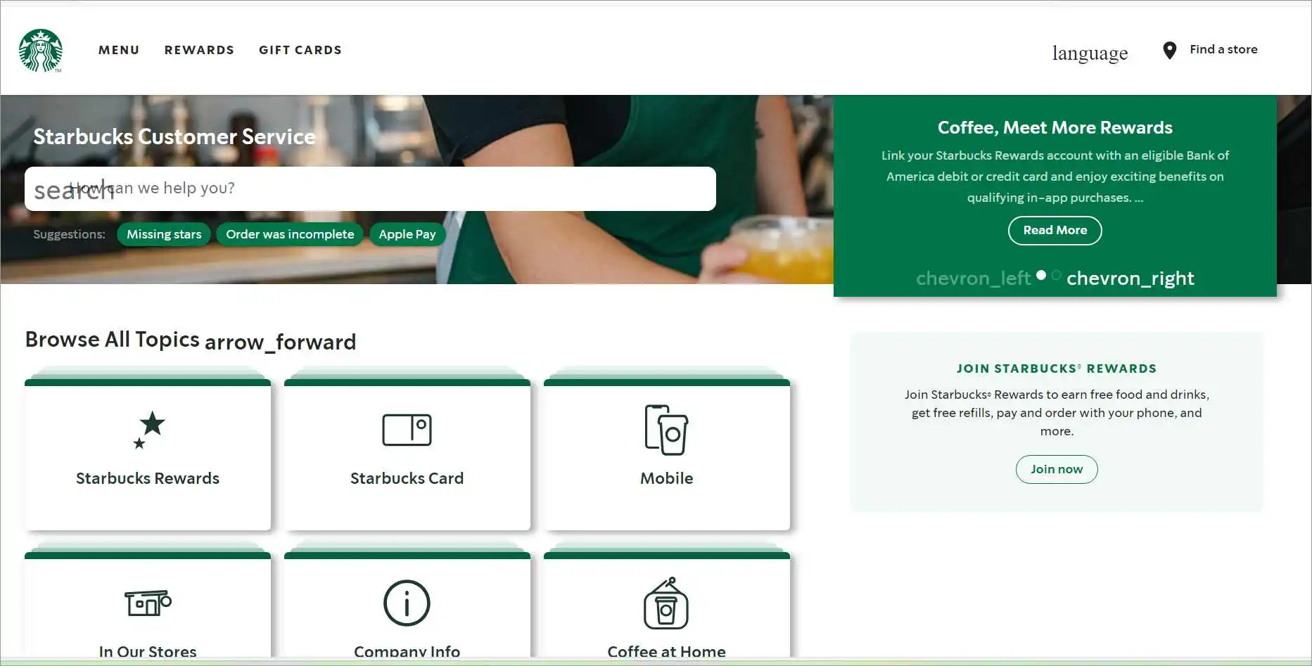 Starbucks knowledge base example