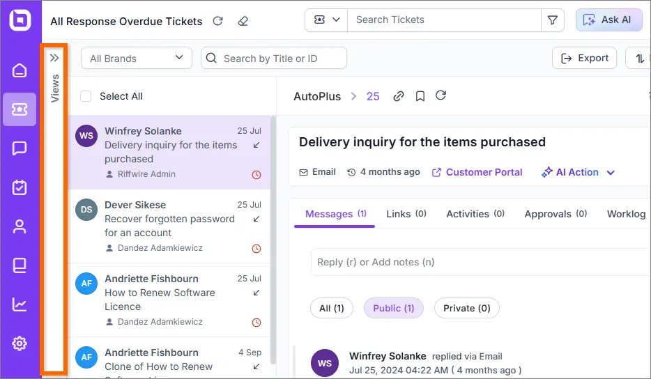 Enhanced User Experience for Ticket Views Panel 