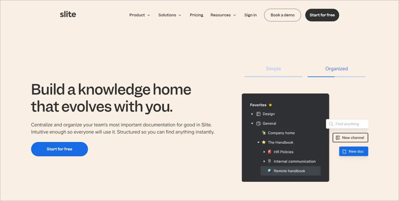Slite knowledge base software