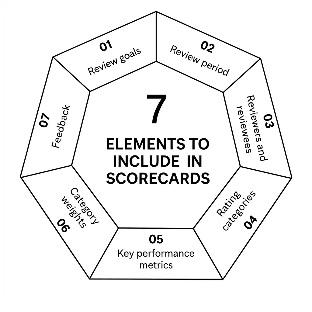 Infographic showing the elements to be included in a customer service scorecard