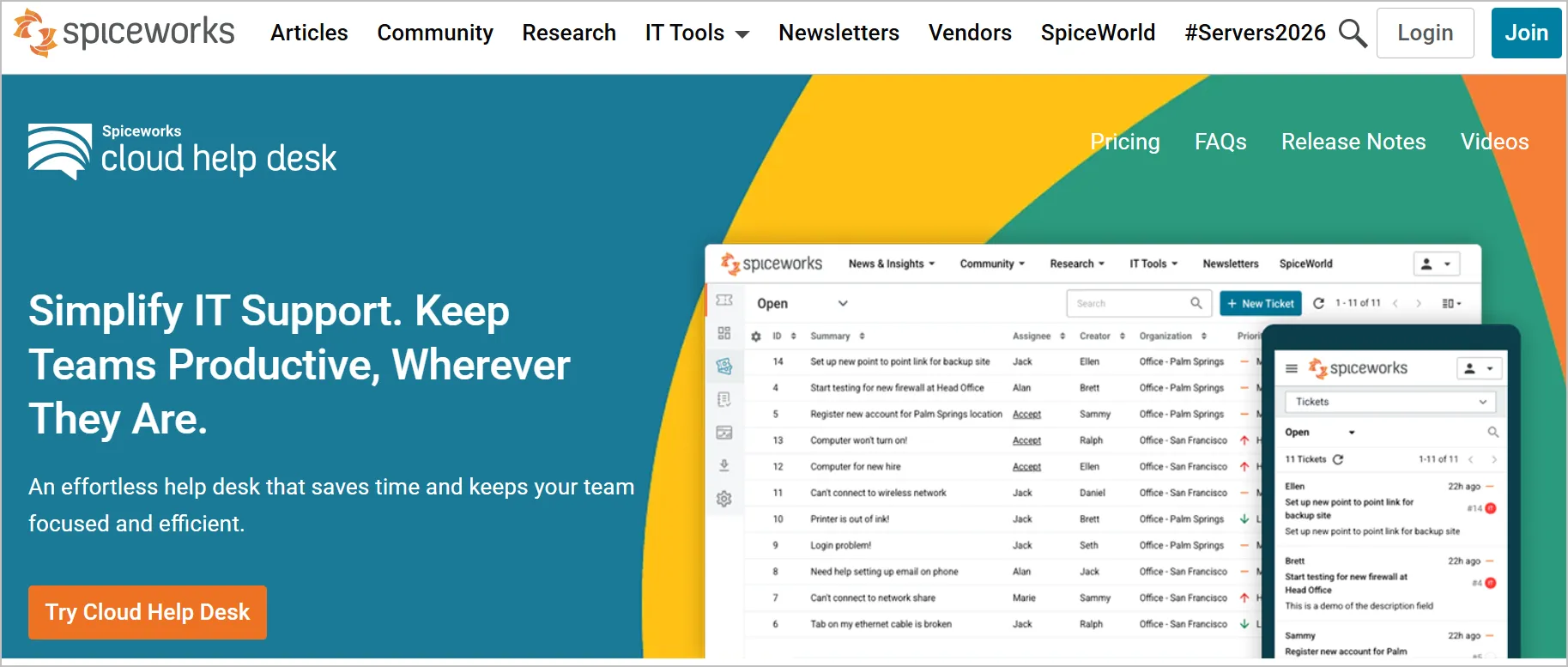Spiceworks help desk software