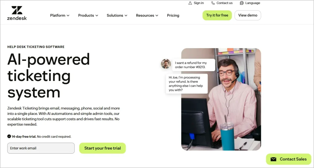 Zendesk help desk software