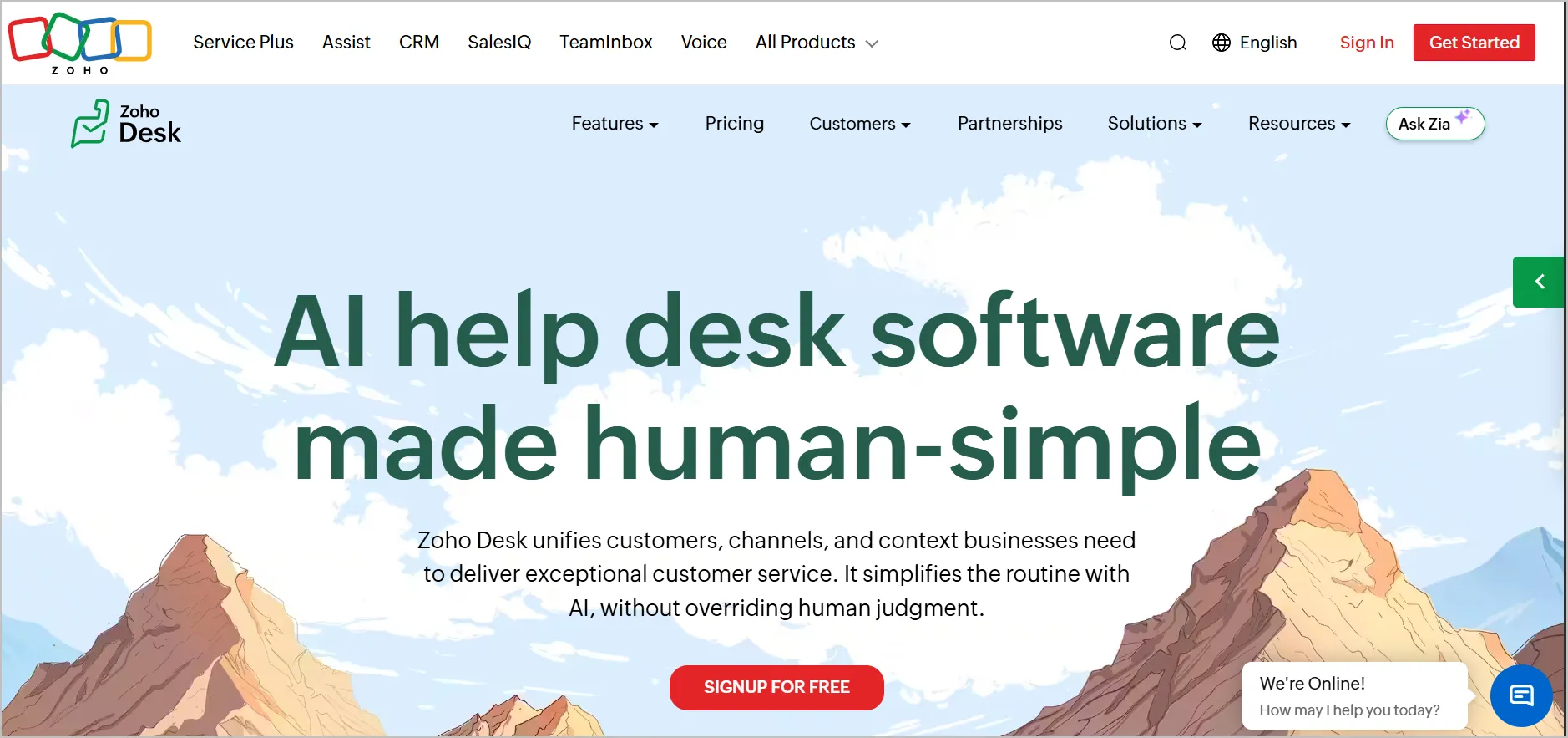 Zoho Desk help desk software