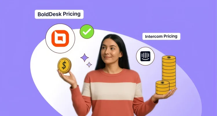 Illustration showing Intercom pricing and potential cost savings compared to other vendors.