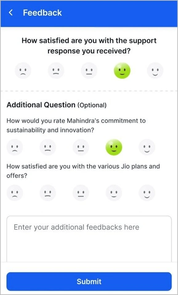 Inline CSAT rating