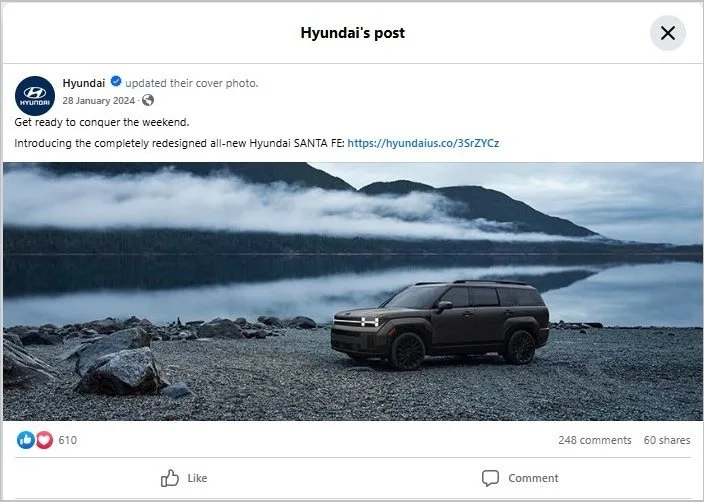 Hyundai Facebook for customer service
