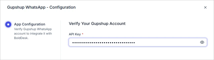 Gupshup WhatsApp configuration