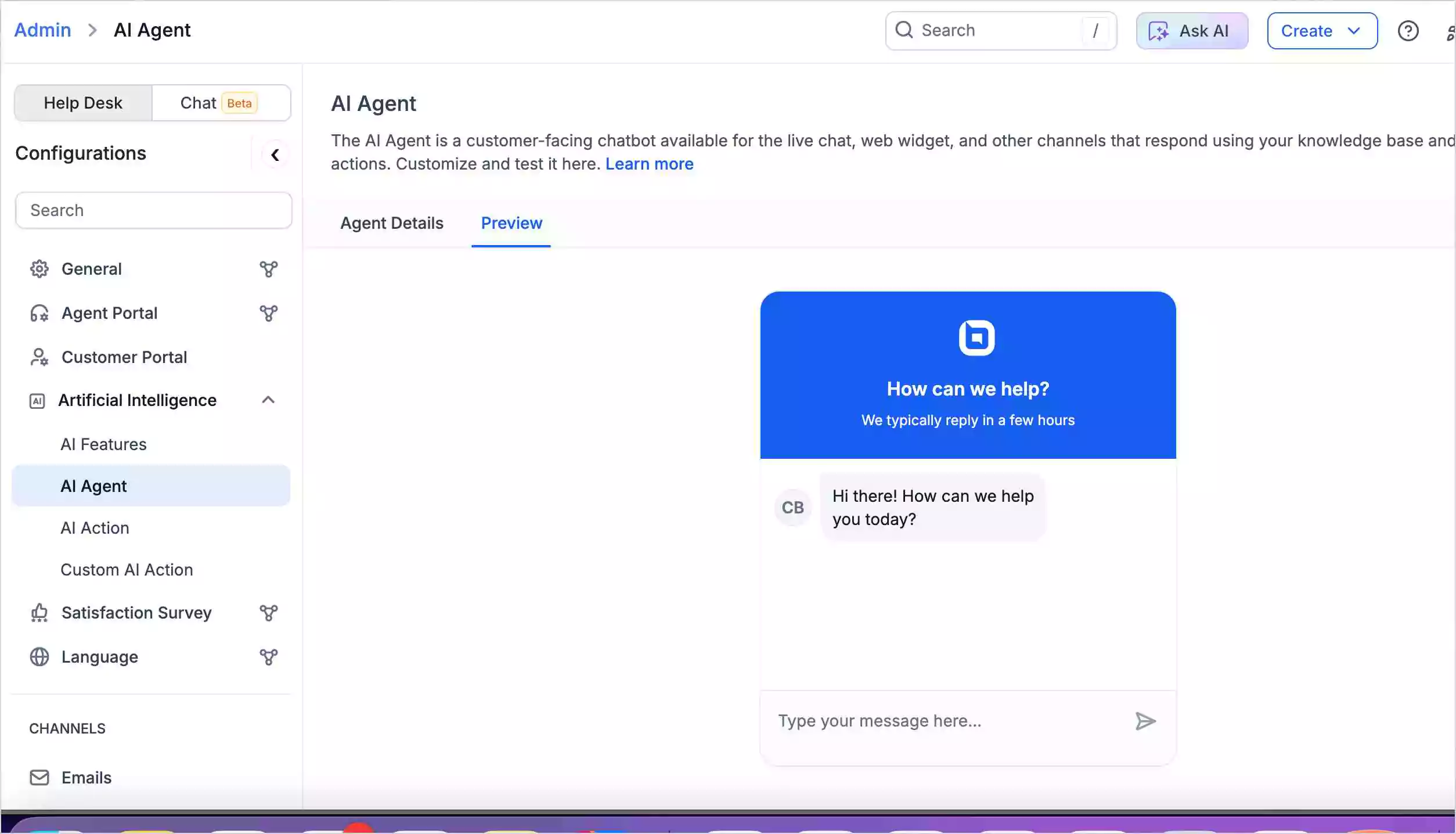 Preview tab for AI responses