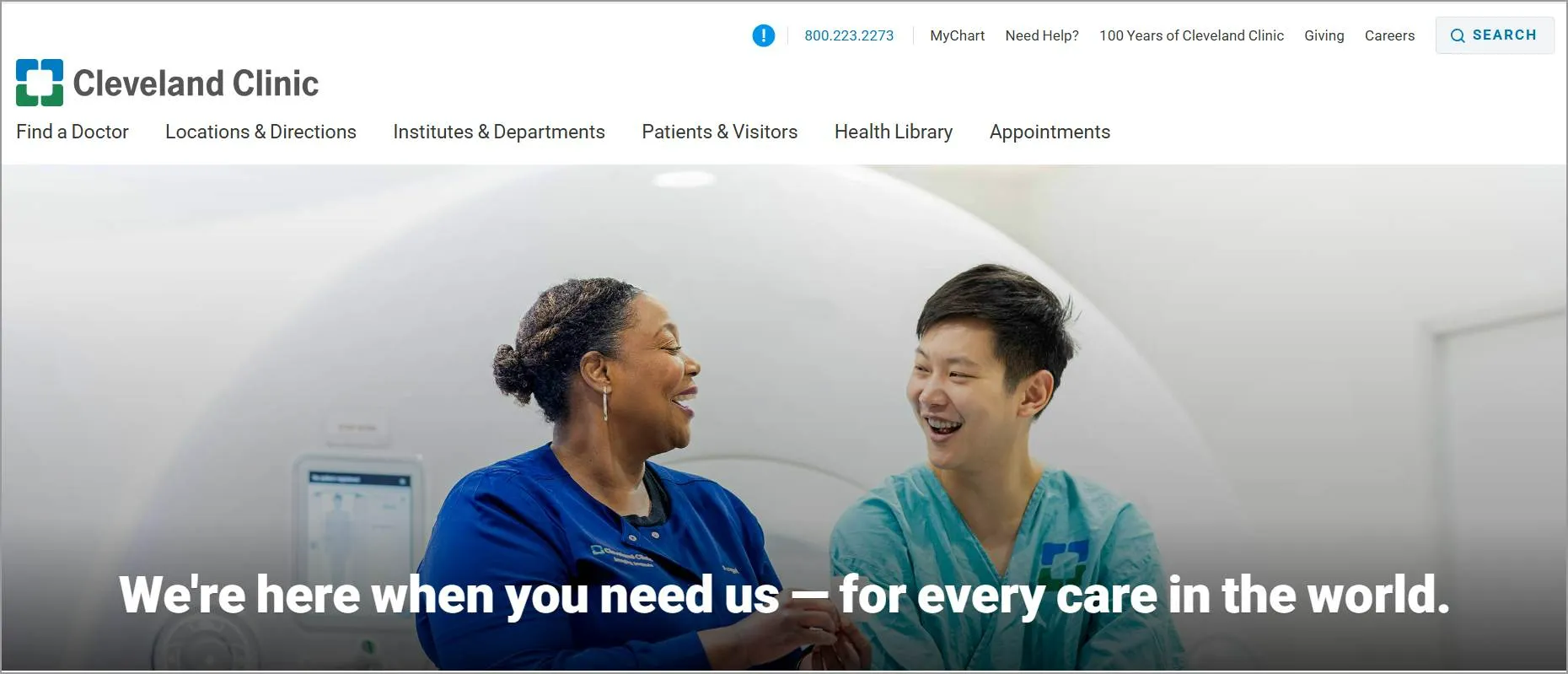 Cleveland Clinic homepage
