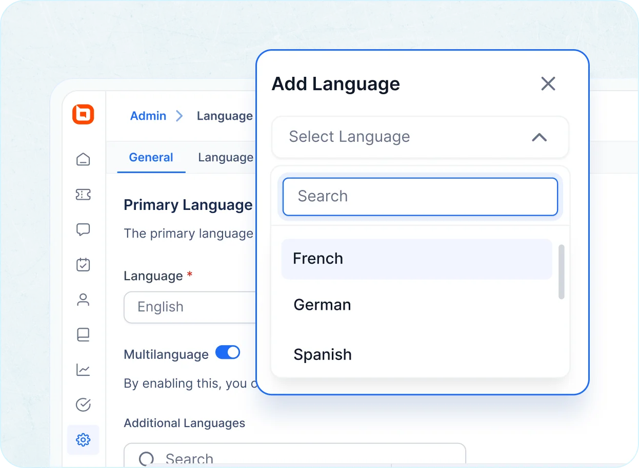 Send emails in multiple languages using shared inbox software templates.