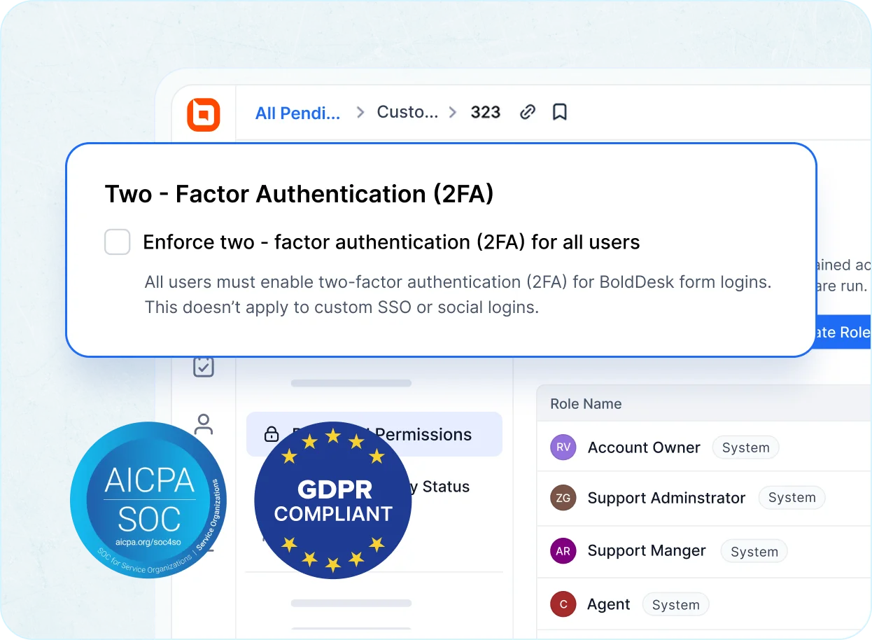 Control access securely with permission settings in shared inbox software.
