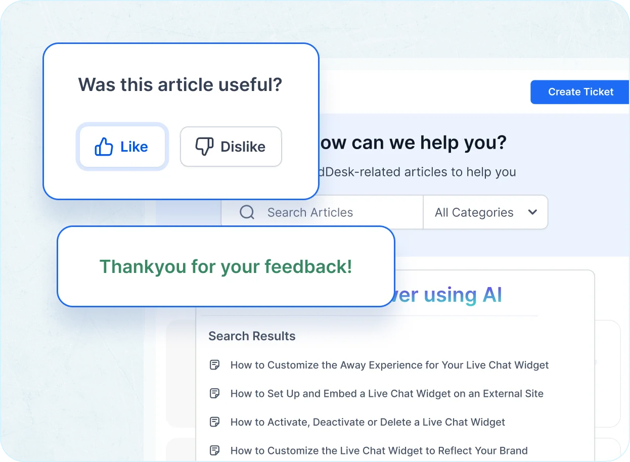 Customer self-service portal: Article feedback helps improve knowledge base content