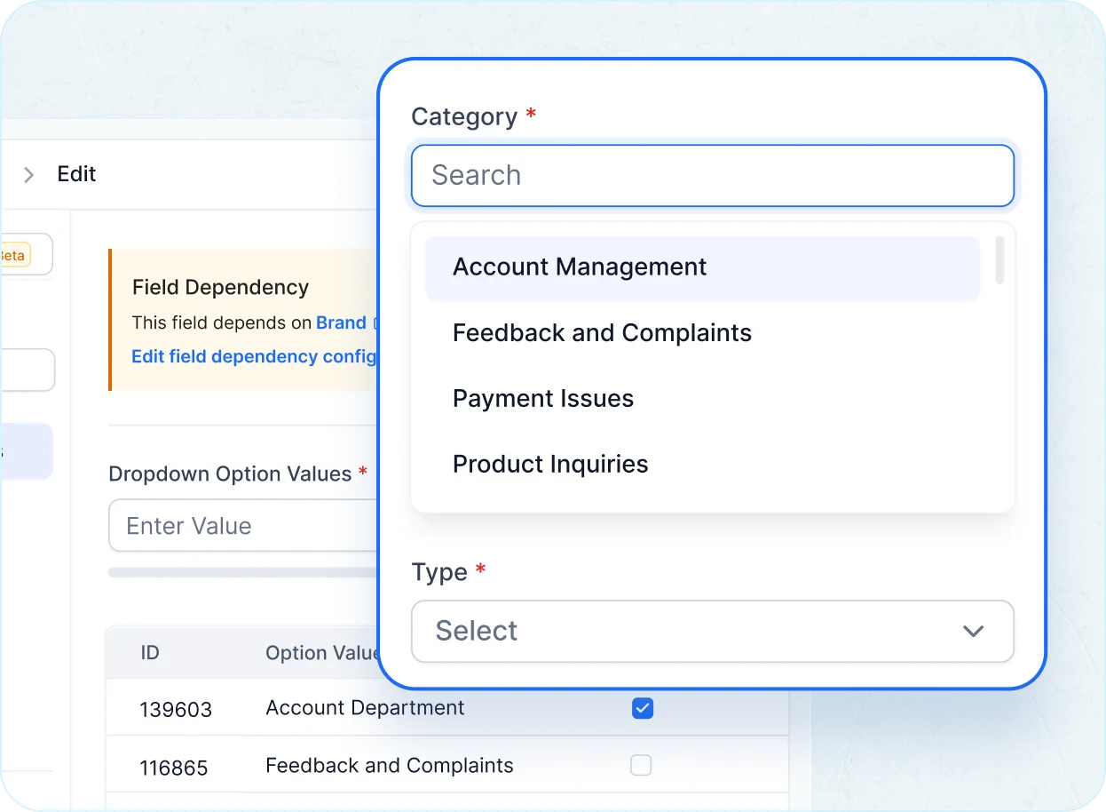 Internal help desk software for organizing internal departments as categories in BoldDesk