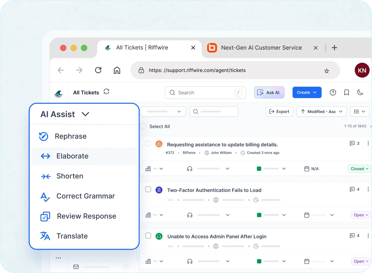 In AI-first web help desk software, auto-assign and prioritize tickets by rules and SLAs.