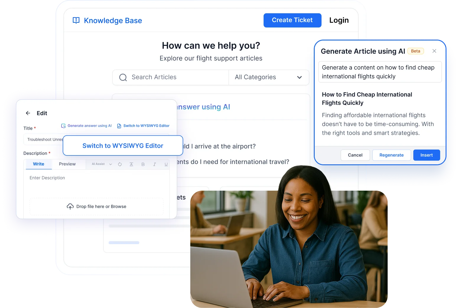 Knowledge management system to create, share, and scale knowledge with AI insights.