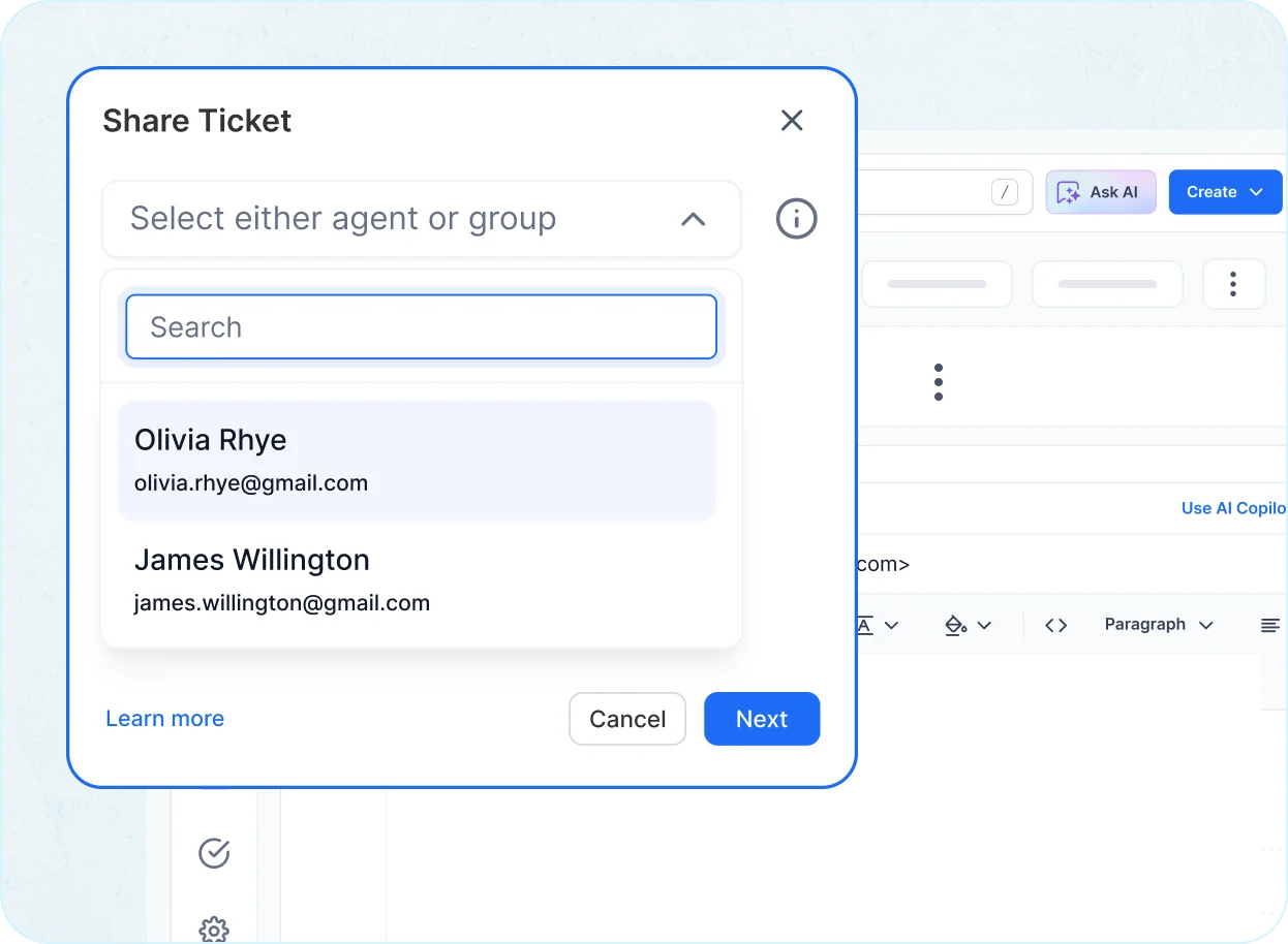 Internal help desk software for cross-department ticket collaboration and access sharing