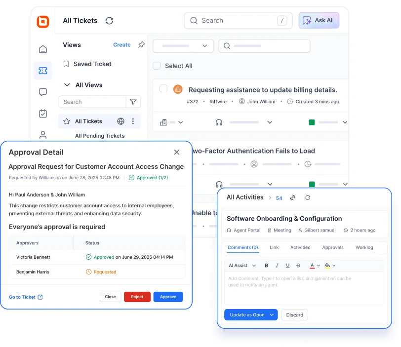 Internal help desk software for centralized request management and faster resolution